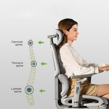 Ergonomisk kontorstol med 3 - soners korsryggstøtte - IGM Shop Norway