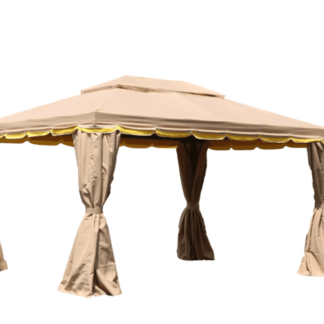3x3m Kremfarget Pop - Up Hagepaviljong med Myggnett - IGM Shop Norway