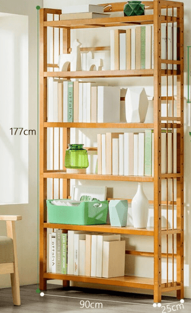 Moderne Bokhylle i Bambus – 4 Hyller - IGM Shop Norway